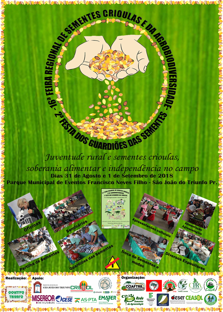 Feira de Sementes Crioulas e da Agrobiodiversidade debate alimentação saudável